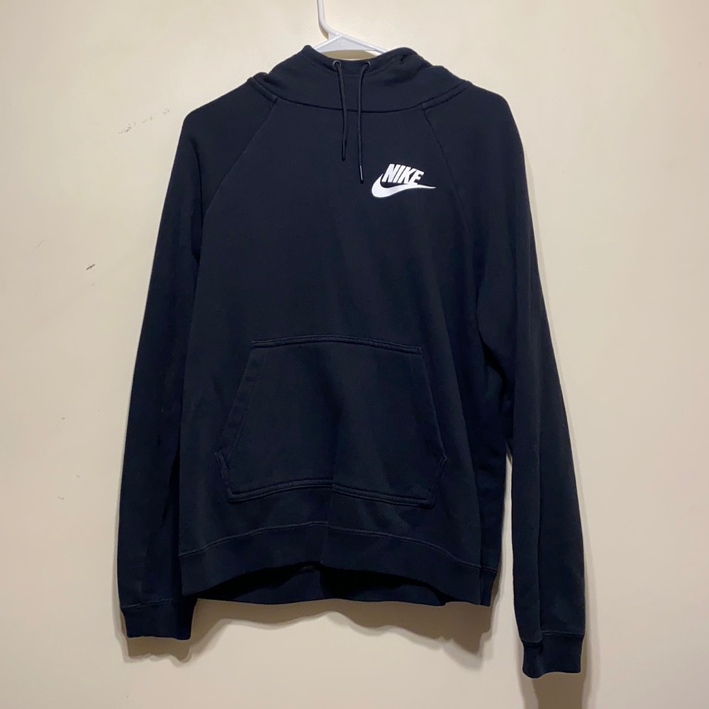 Black Funnel Neck Hoodie